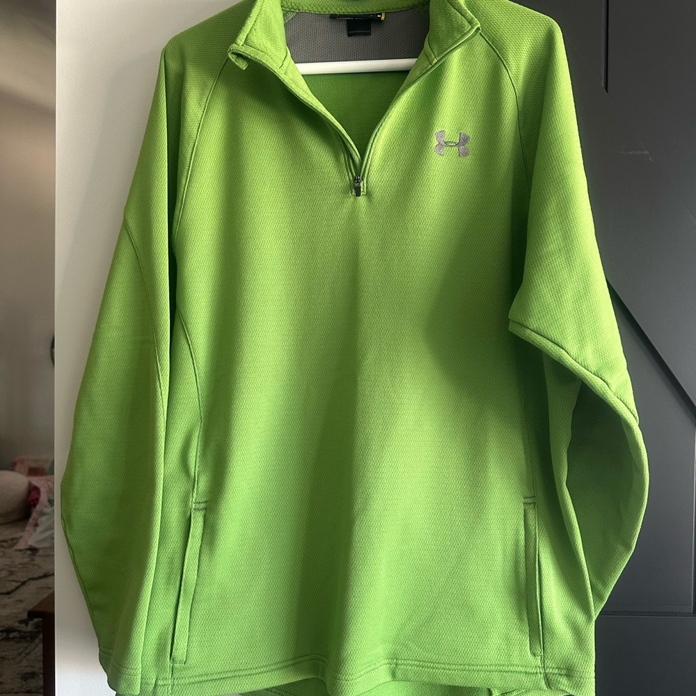 LG Under Armour Bright Green Quarter-Zip Pullover